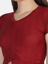 Ribbed Drawstring Top