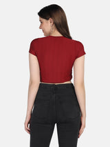 Ribbed Drawstring Top