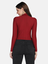 Ribbed High Neck Top