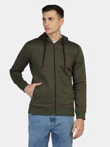 Lifestyle Solid Hooded Zipper (Olive)