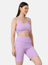 WOMEN'S BIKER CO ORDS-LAVENDER