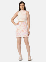 WOMEN'S MULTI  COLOR SLIT SKIRT