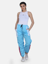 Women's Retro Track Pant- Sky Blue