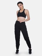 Women Solid Track Pant- Black
