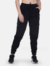 Women Solid Track Pant- Black