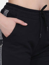 Women Solid Track Pant- Black