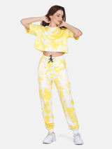TIE DYE CO ORDS SET(JOGGER) -YELLOW