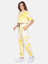 TIE DYE CO ORDS SET(JOGGER) -YELLOW