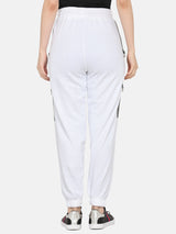 women solid track pant- WHITE