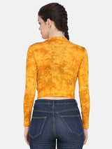 Women's High Neck Top- YELLOW