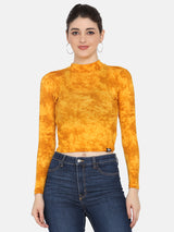 Women's High Neck Top- YELLOW