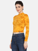 Women's High Neck Top- YELLOW