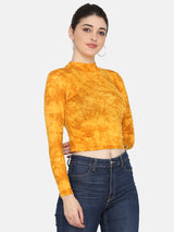 Women's High Neck Top- YELLOW