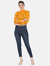 Women's High Neck Top- YELLOW