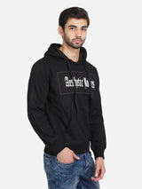 Men's Black Printed Hoodie