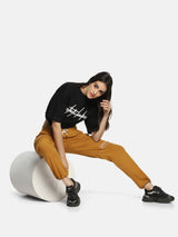 Womens Panelled Jogger (Mustard)