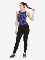 Tie Dye Active Wear Top (Blue)