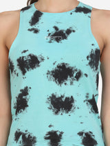 Tie Dye Active Wear Top (Sky Blue)