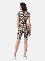 WOMEN'S LEOPARD BIKER CO ORDS