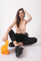 ESSENTIAL HOODIE STRINGER- PEACH