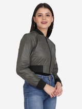 WOMEN'S BOMBER JACKET- OLIVE
