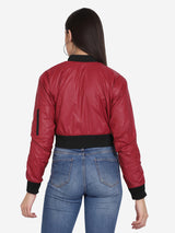 WOMEN'S BOMBER JACKET- WINE