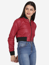 WOMEN'S BOMBER JACKET- WINE
