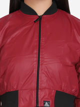 WOMEN'S BOMBER JACKET- WINE