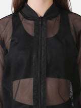 WOMEN'S MESH ZIPPER JACKET