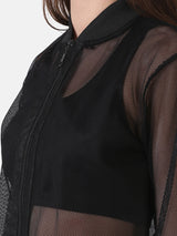 WOMEN'S MESH ZIPPER JACKET