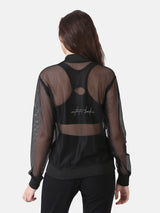 WOMEN'S MESH ZIPPER JACKET