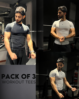 Core Compression T-Shirt Pack of 3 Black,White & Grey