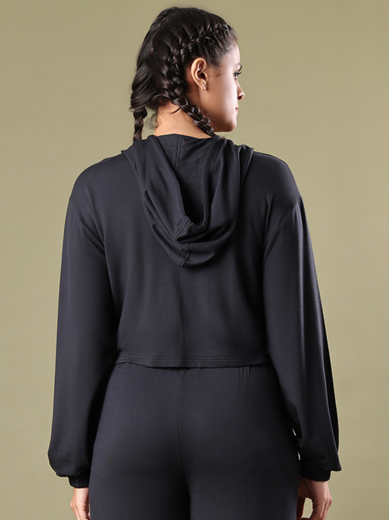 Zipper Hoodie Patch Pocket