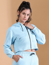 Zipper Hoodie Patch Pocket