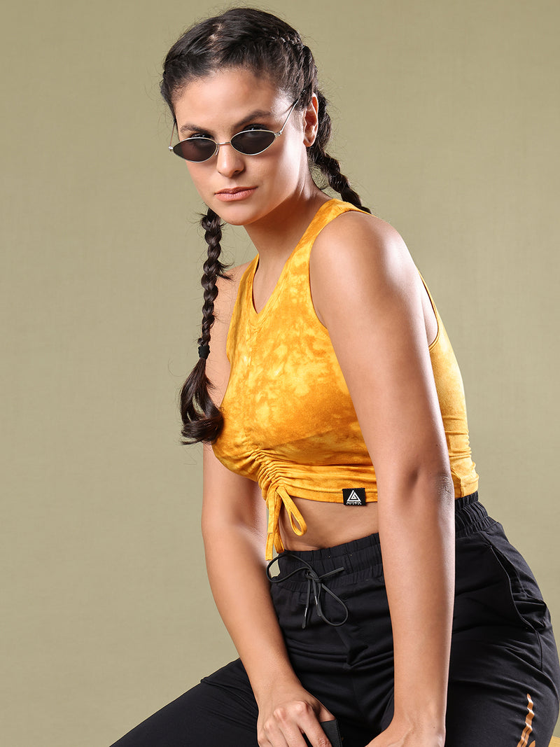 DRAWSTRING CROP TOP YELLOW