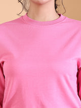CREW NECK BAGGY CO ORDS HOT PINK
