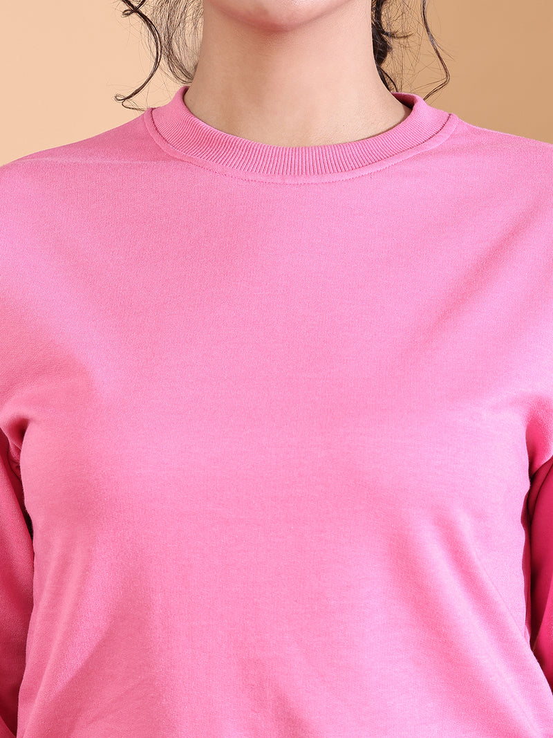 CREW NECK BAGGY CO ORDS HOT PINK