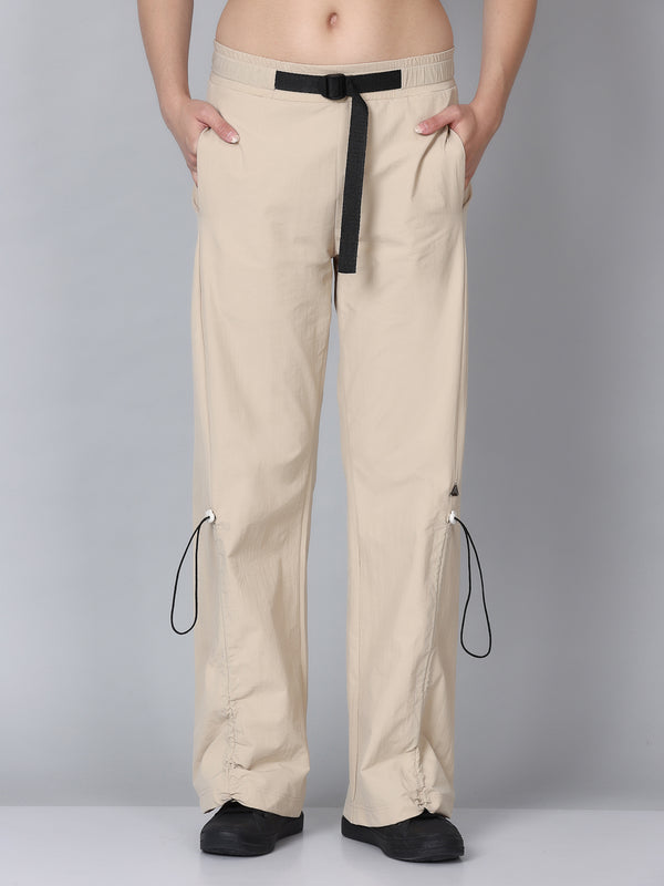 Comfort Hight Fit Beige Nylon Flared Yoga Pant