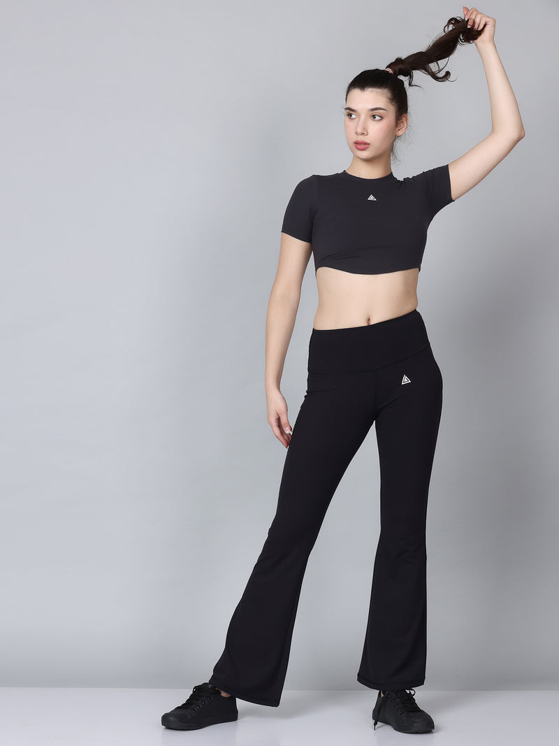 Sport Bra with Black Flared Pants Co-Ord