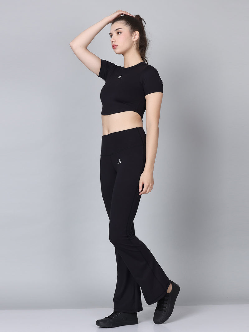 Sport Bra with Black Flared Pants Co-Ord