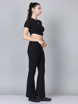 Sport Bra with Black Flared Pants Co-Ord