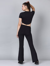 Sport Bra with Black Flared Pants Co-Ord