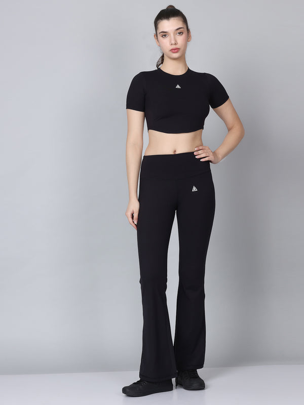 Sport Bra with Black Flared Pants Co-Ord