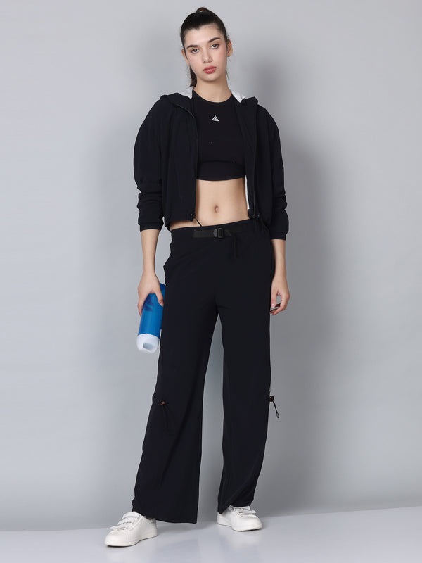 Hooded Crop Jacket With Trouser