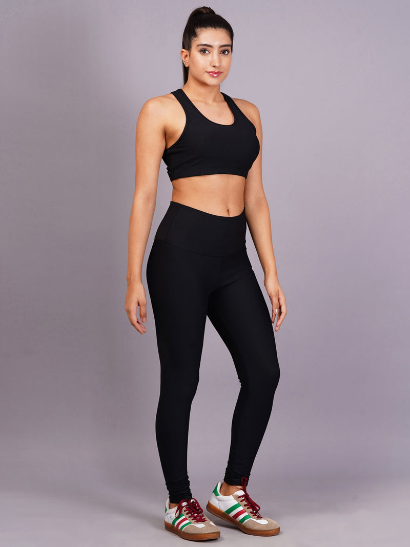 Black Ripped Active wear Gym Co-Ords