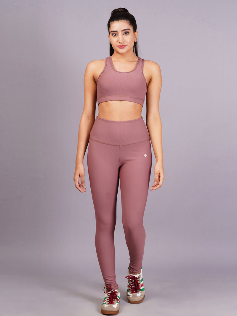 Pastel Pink Ripped  Active Wear Gym Co-Ord