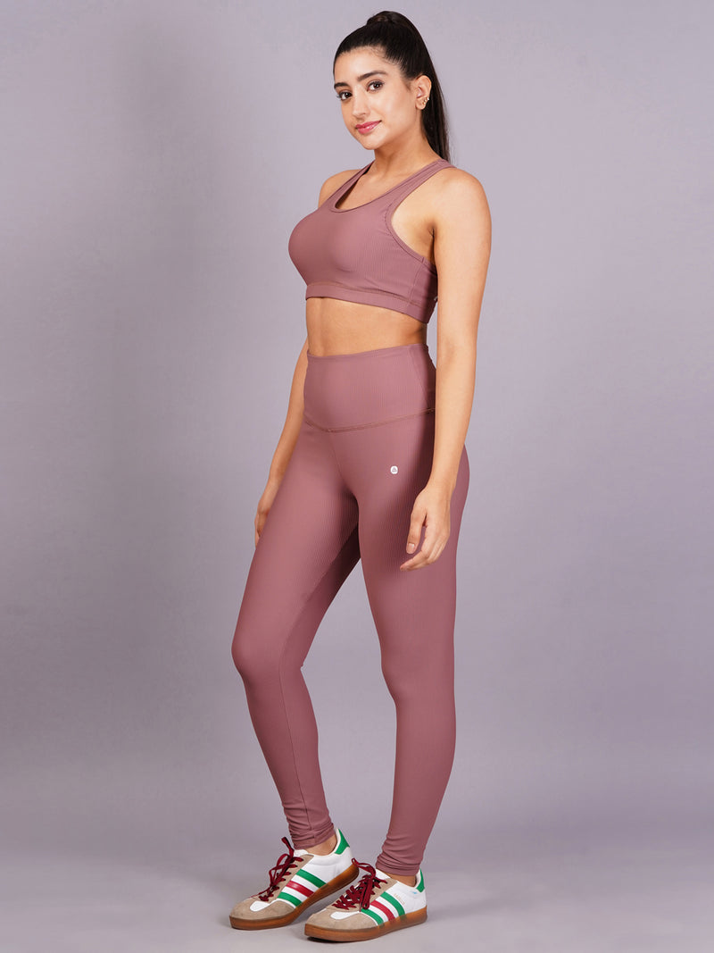 Pastel Pink Ripped  Active Wear Gym Co-Ord