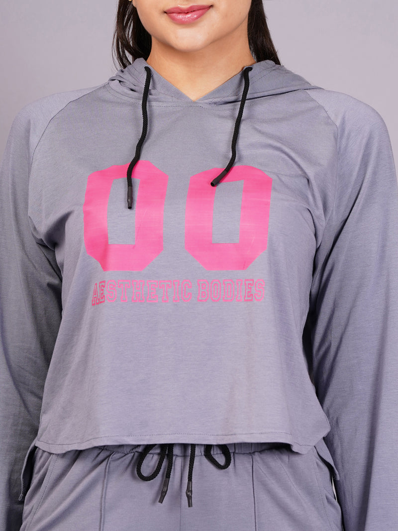Purple Grey Printed Co-Ords Set
