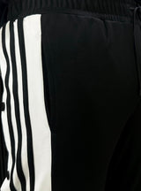 Retro Buttoned Track Pant Strips -Black
