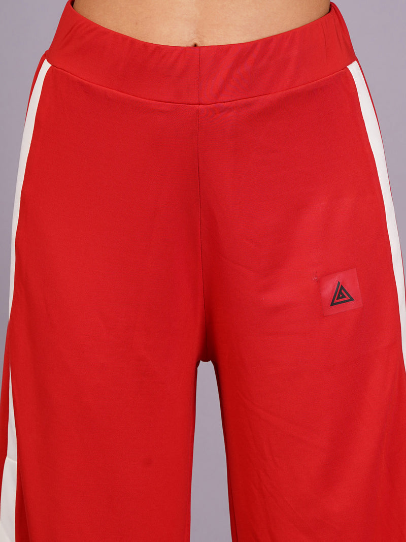 Women Red Buttoned pants